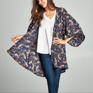 NWT Paisley Oversized Kimono MADE IN USA